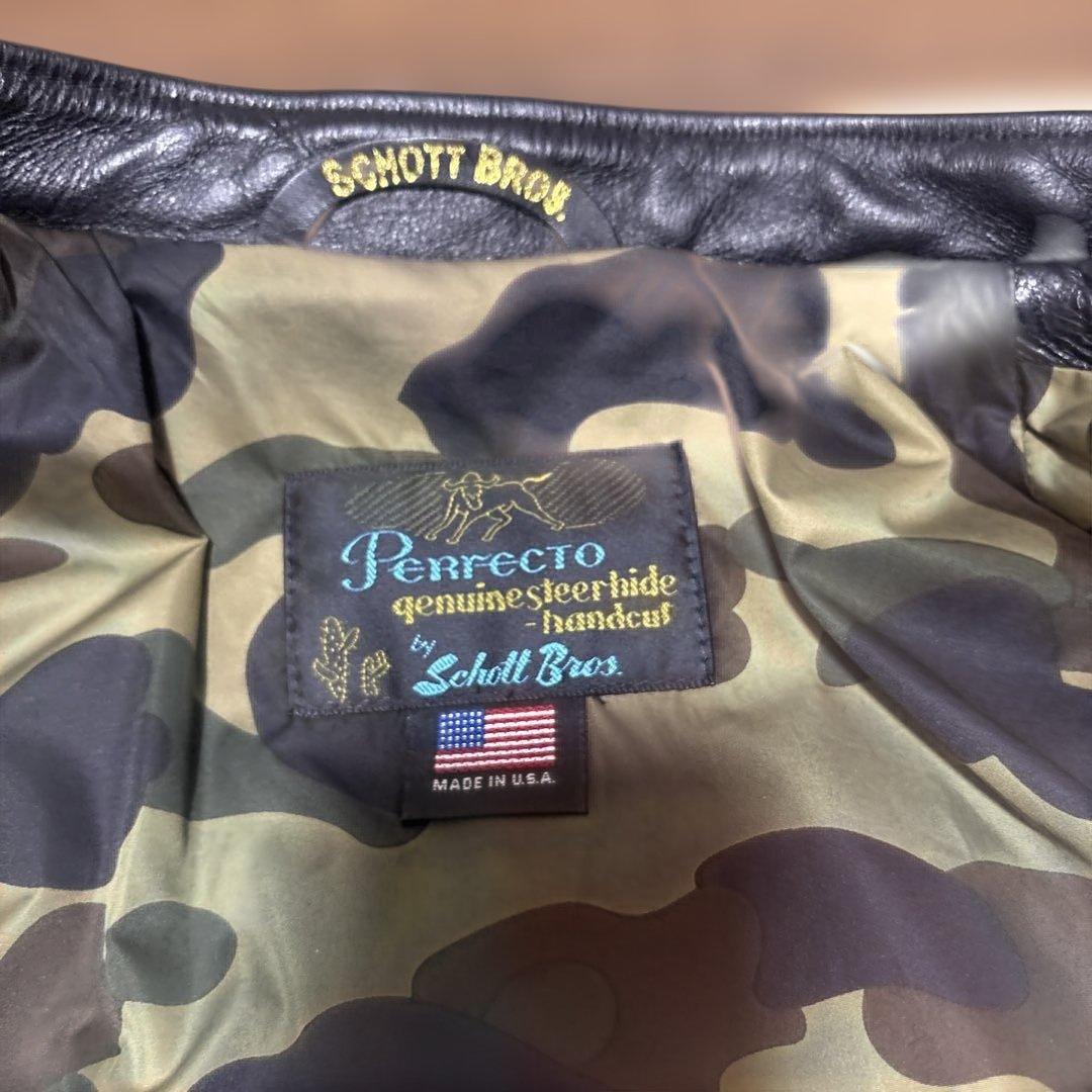 超美品‼️schott&ABathingApeコラボ641BA Lサイズ