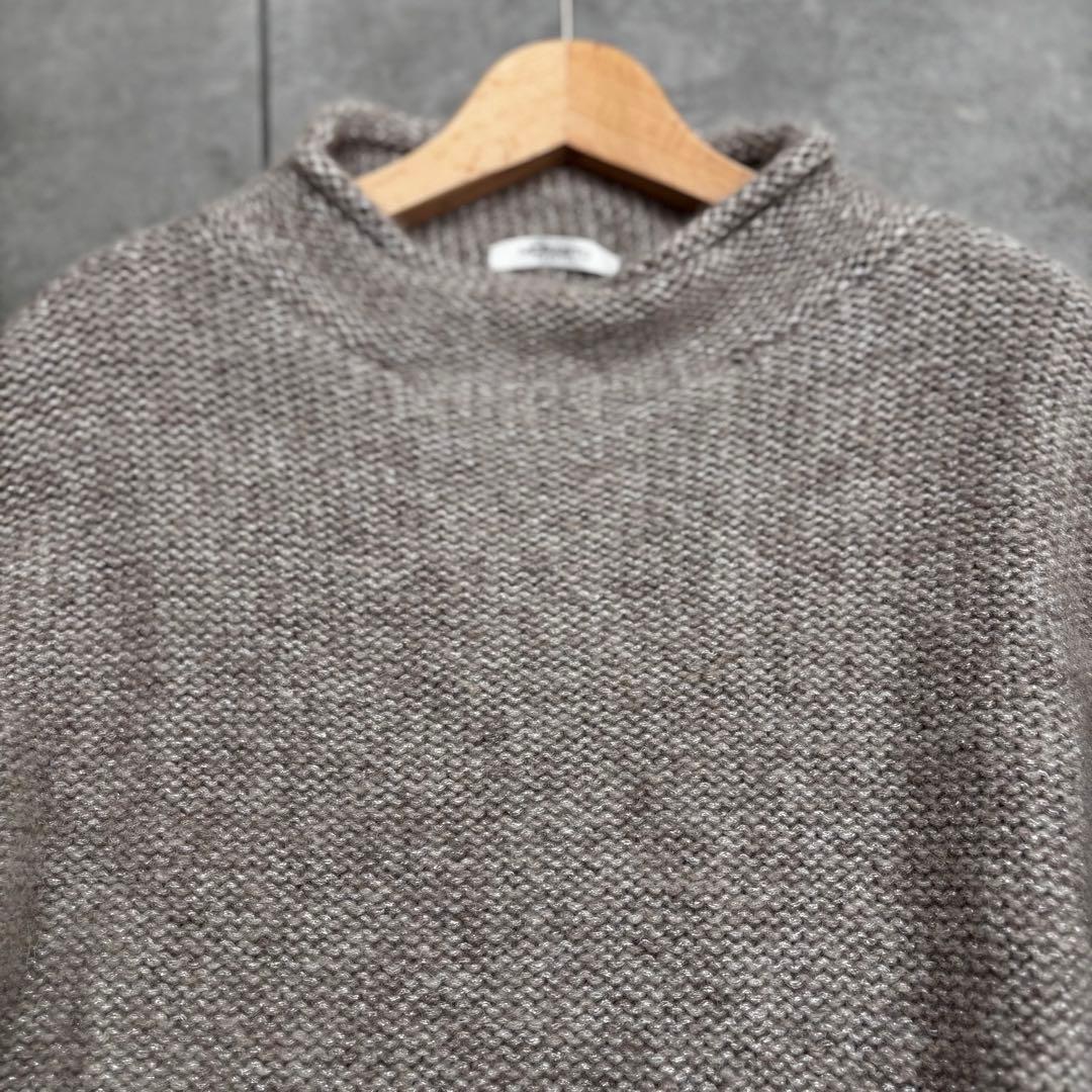 1回着用 MORABITO ニットセーター　アルパカ40% 銀ラメハイネック M