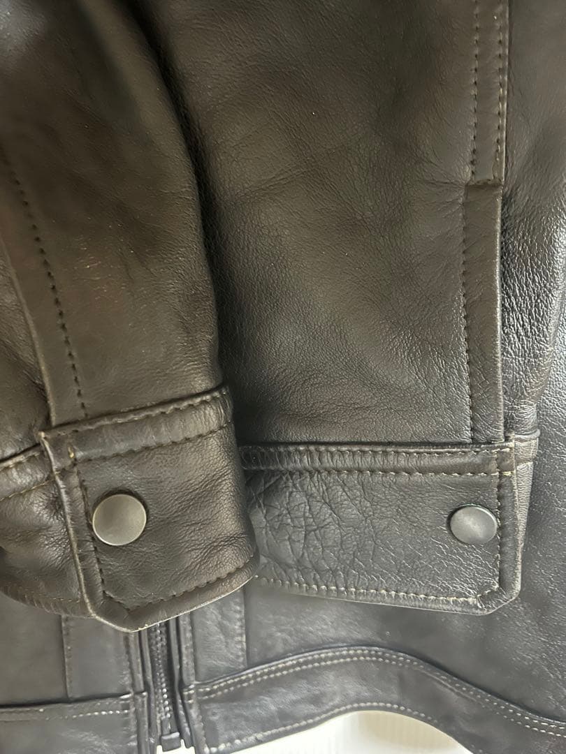 AVIREX ブラック レザージャケット 羊革 XL ブラック 黒