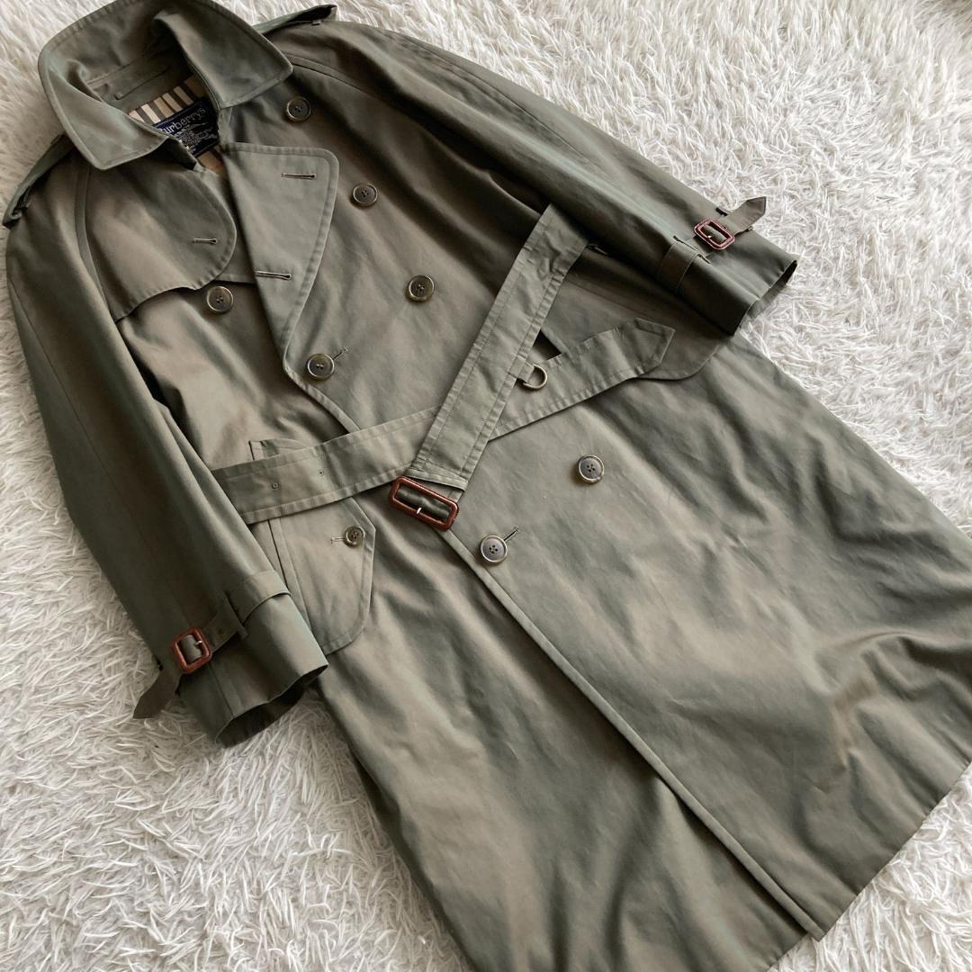 【超希少1980s】入手困難の超極美品　バーバリー　玉虫色ロングトレンチコート