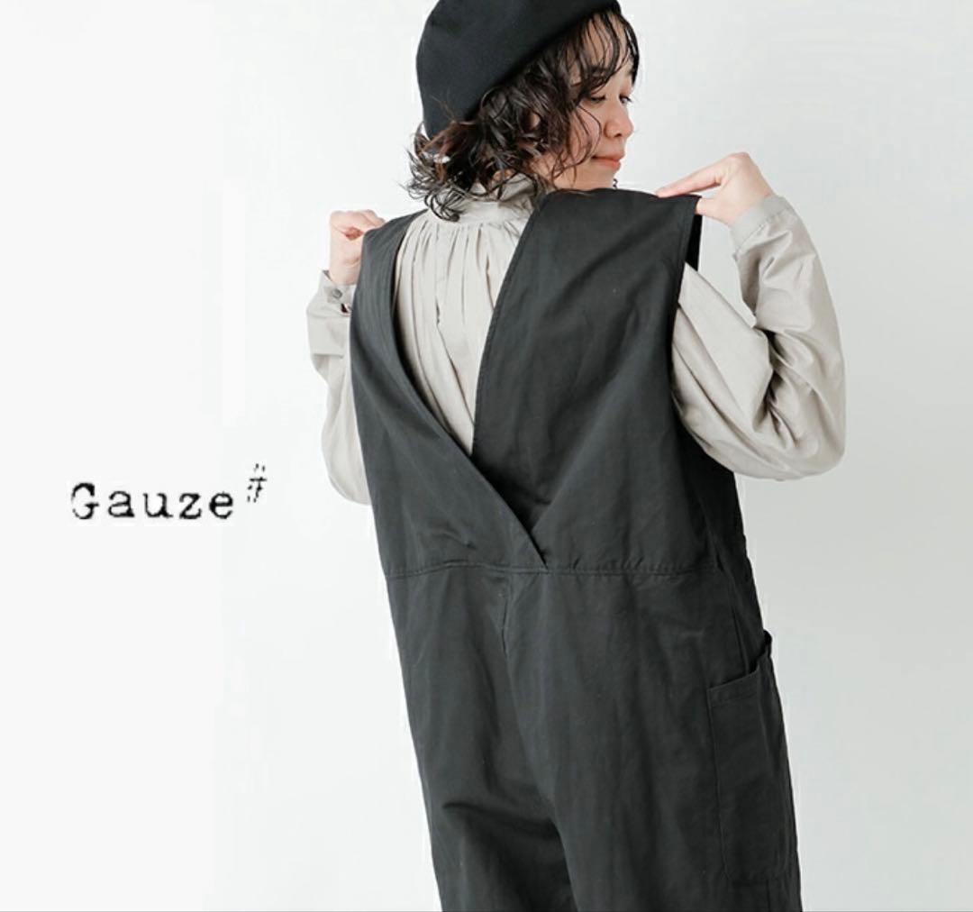 Gauze#(ガーゼ) ワークサロペット　BLACK
