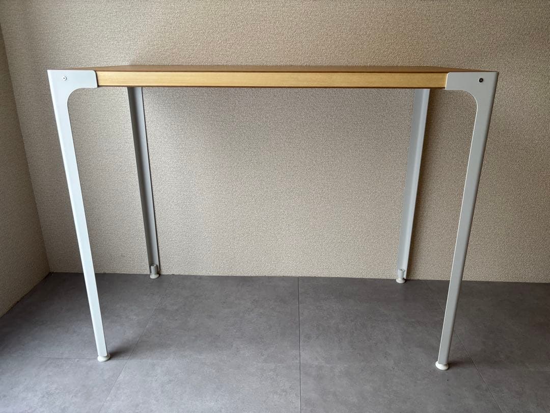 【なを】無印　スチール脚　木製デスク