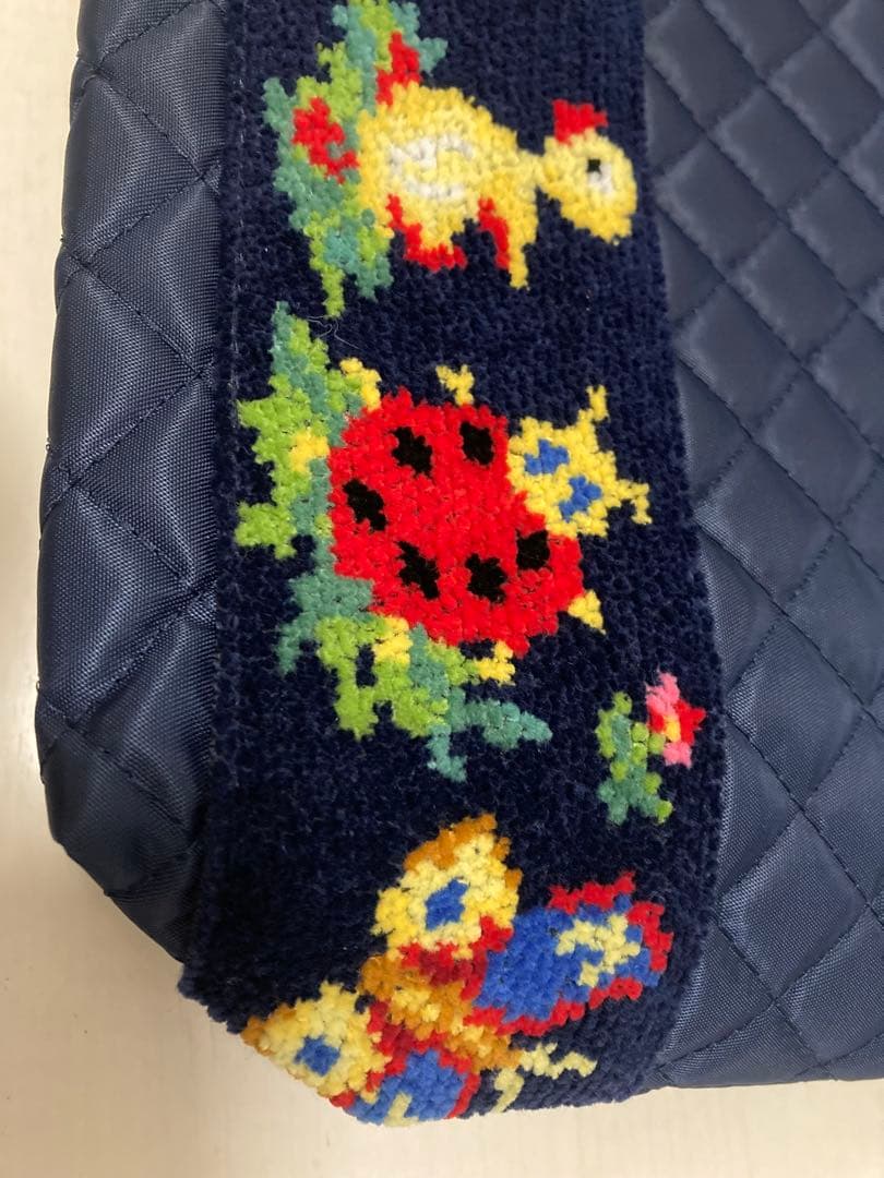 学校フェイラー　ハイジ　ネイビー刺繍トートバッグ　バッグインバッグ