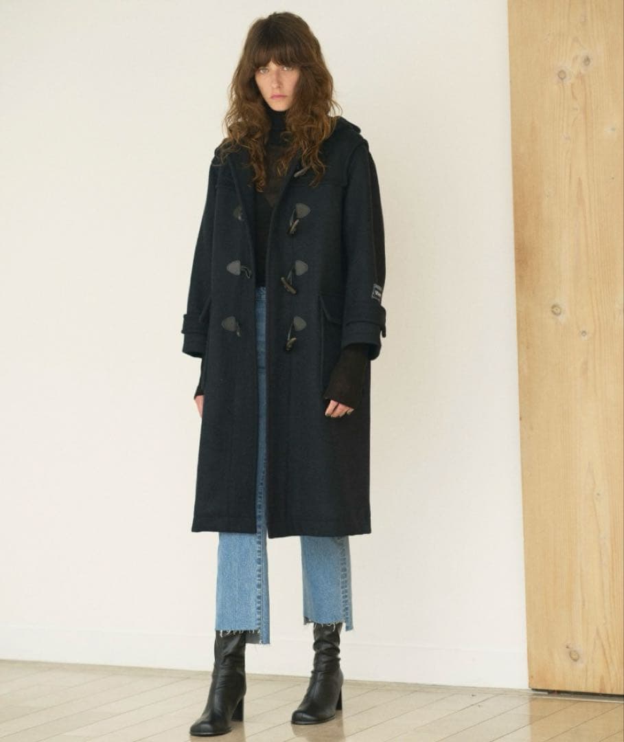 【即購入ok】MilaOwen ロングダッフルコート WOOLOOP ブラック