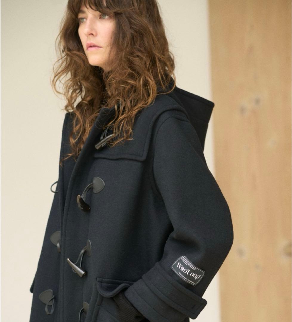 【即購入ok】MilaOwen ロングダッフルコート WOOLOOP ブラック