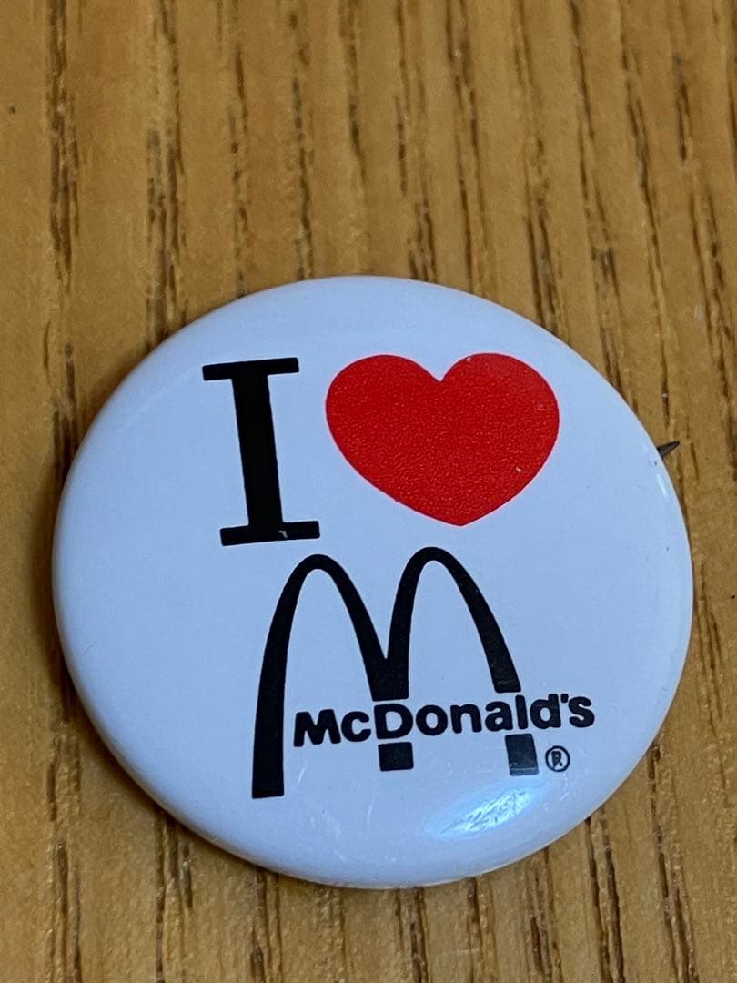 アンカーホッキング製(ファイヤーキング)ガラス瓶&マクドナルド缶バッジ