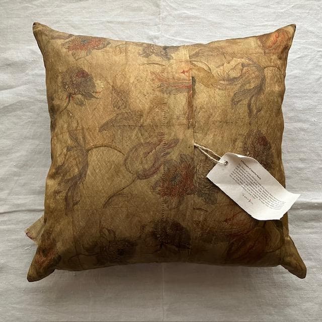 希少5万ハウスオブリリア植物柄クッションアスティエ・ド・ヴィラットコーラルタスク