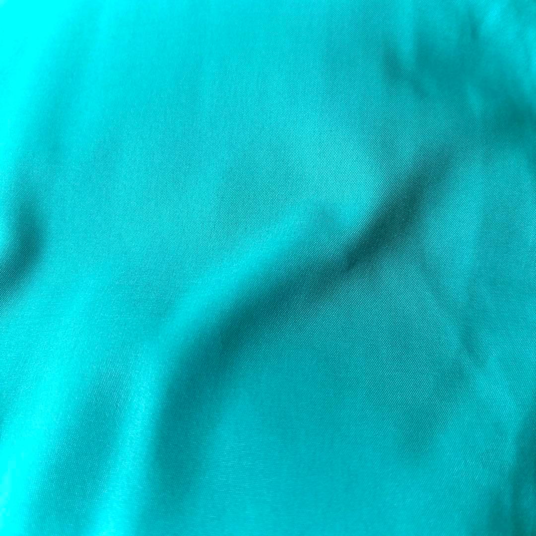 美品 ランバンオンブルー ショート丈ハイネックダウンジャケット ターコイズブルー