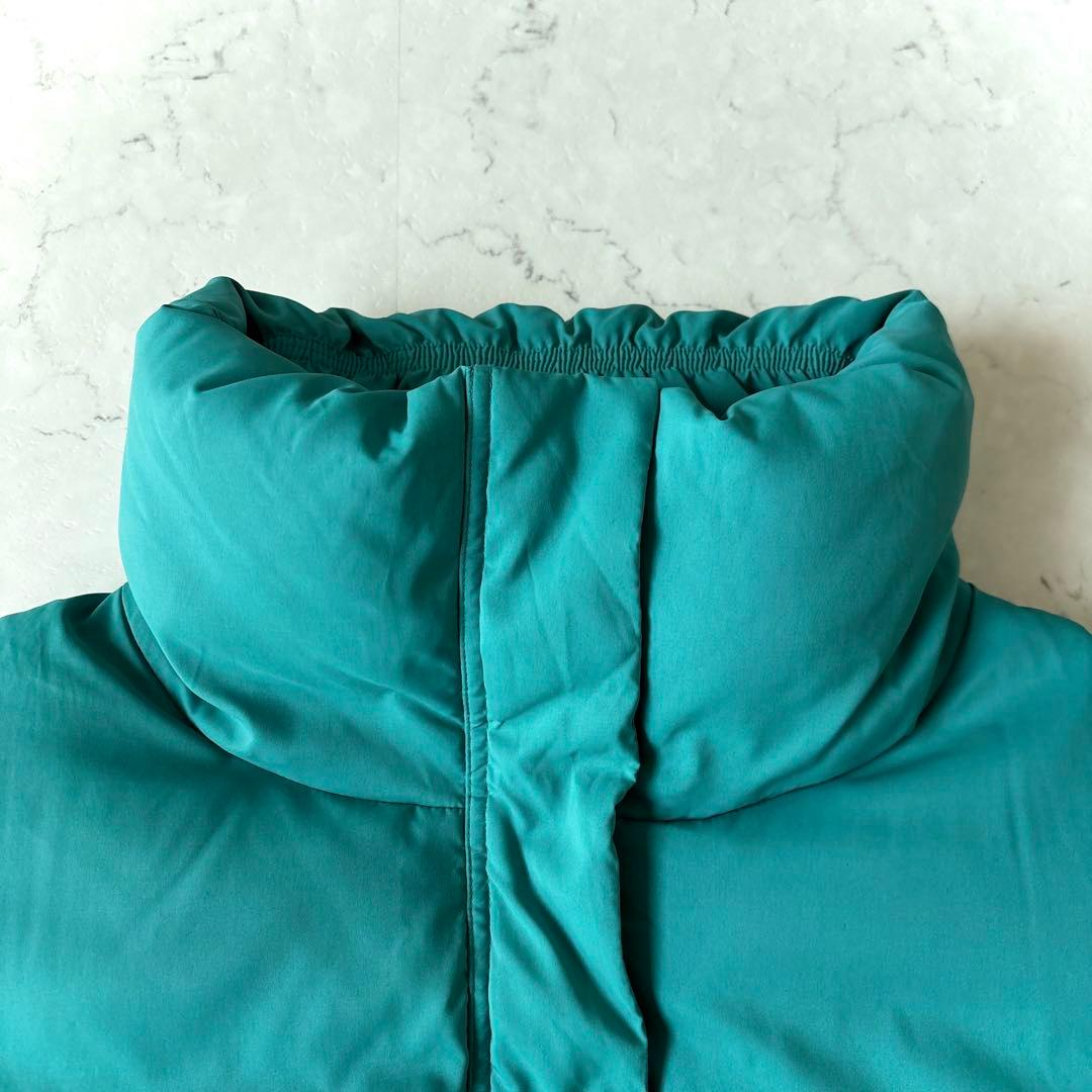 美品 ランバンオンブルー ショート丈ハイネックダウンジャケット ターコイズブルー