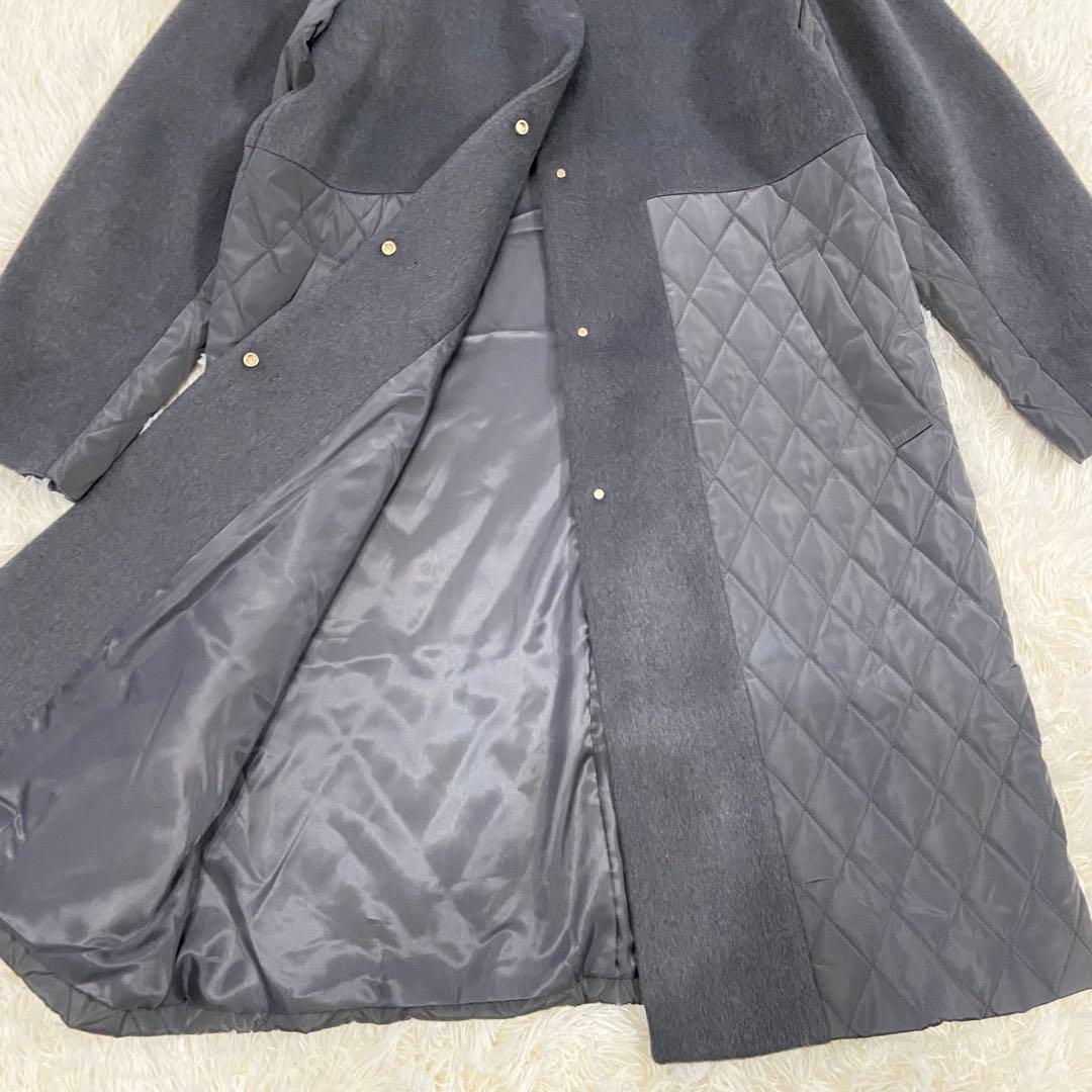 最終価格！新品オペークドットクリップ　ウールカシミヤブレンド キルティングコート