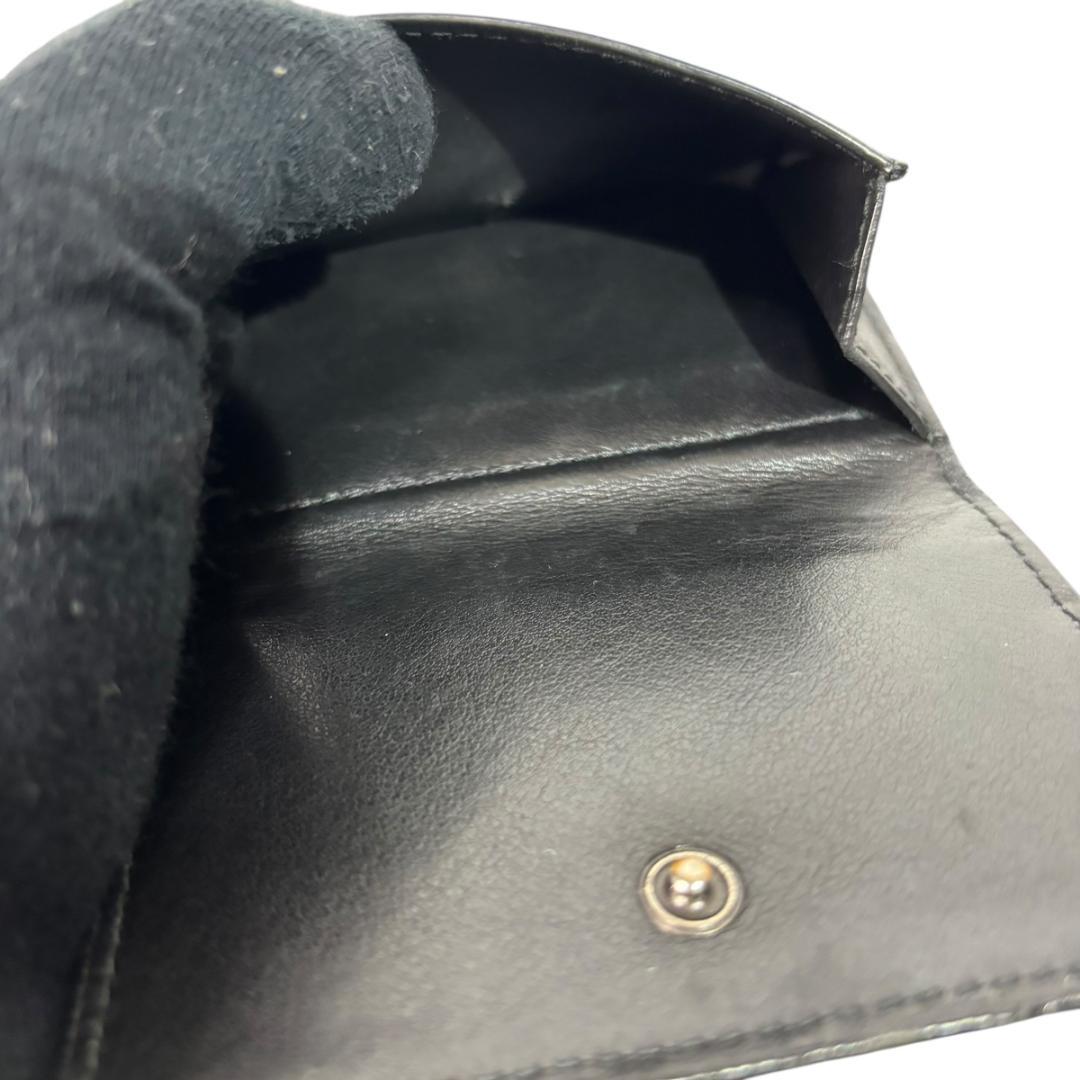 BOTTEGA VENETA イントレチャート 3つ折り財布 ブラック レザー