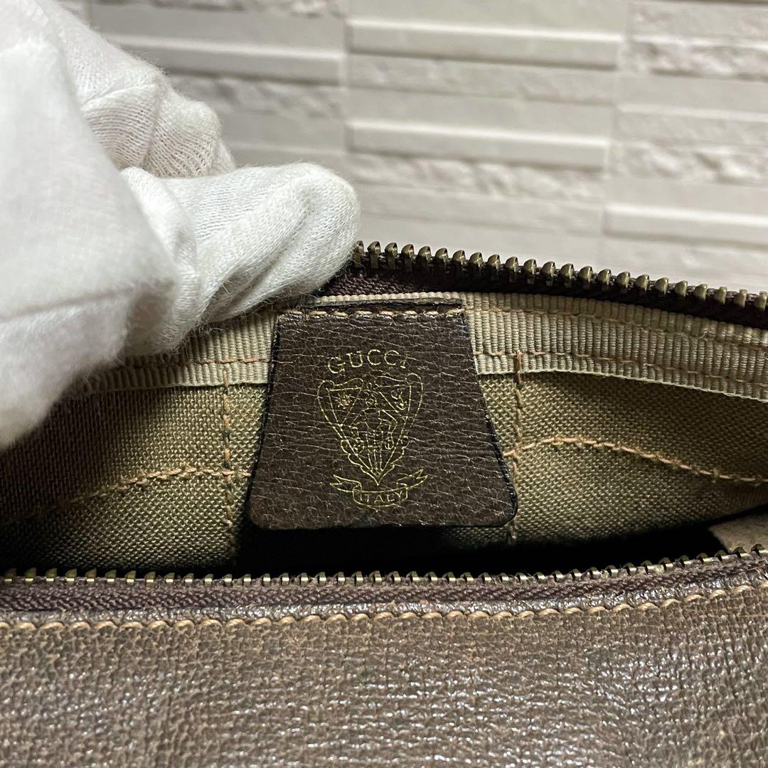 グッチ GGスプリーム PVC × レザー ハンド バッグ ボストン シェリー.