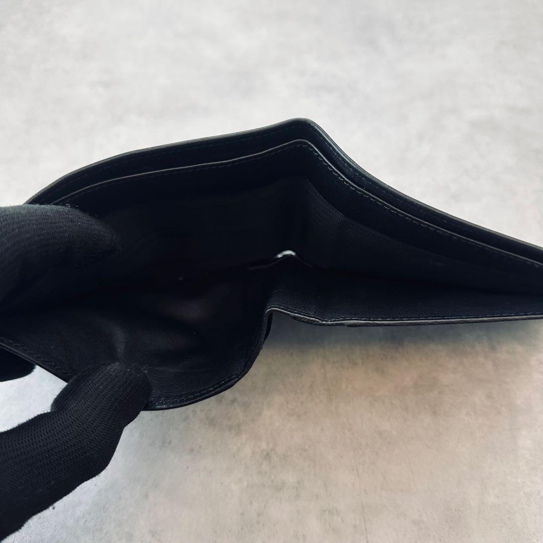 小物 GUCCI Logo plate leather bifold wallet