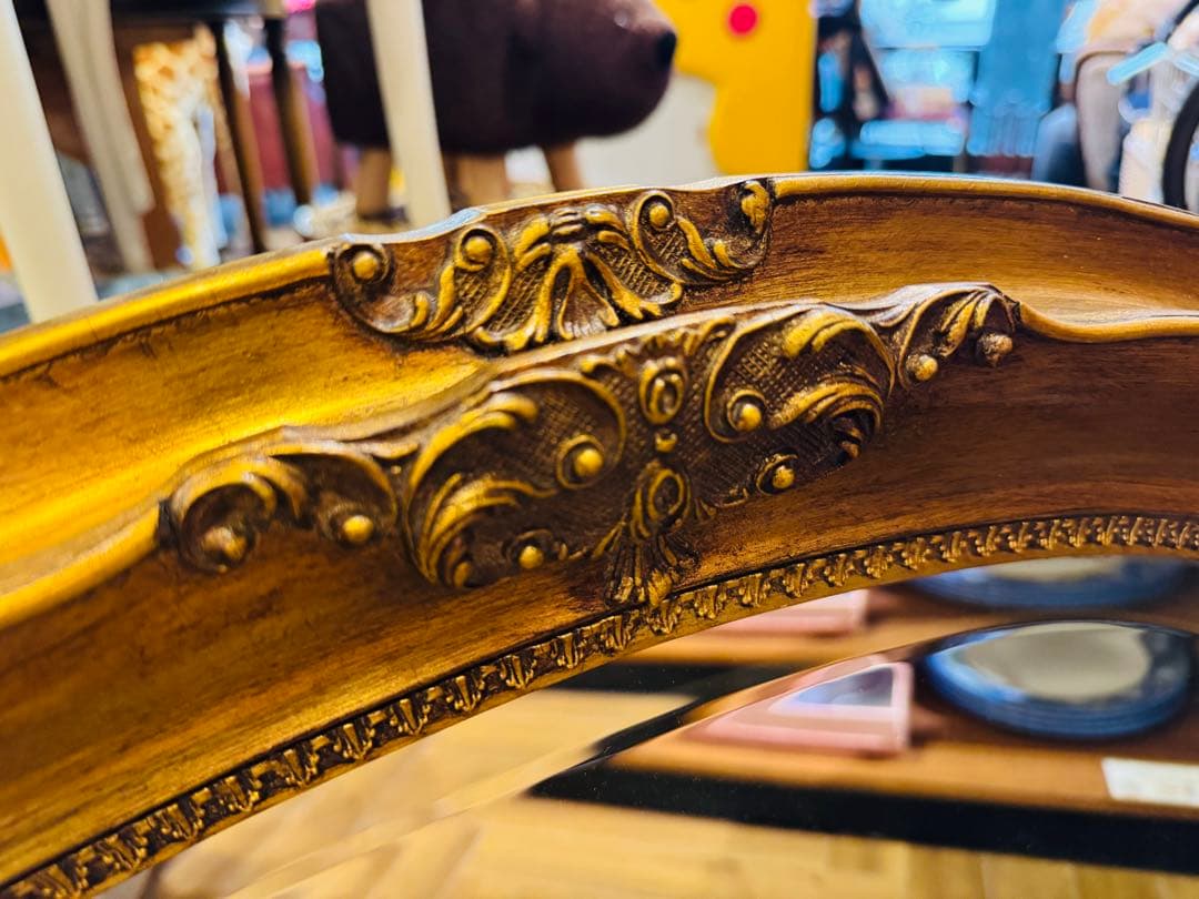 B7015 【イタリア製】ビンテージ ウォールミラー オーバル 大型