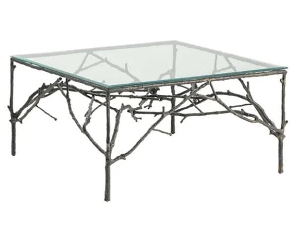 センターテーブル アイアン 小枝 ブランチ ガラス アンティーク AC-R003