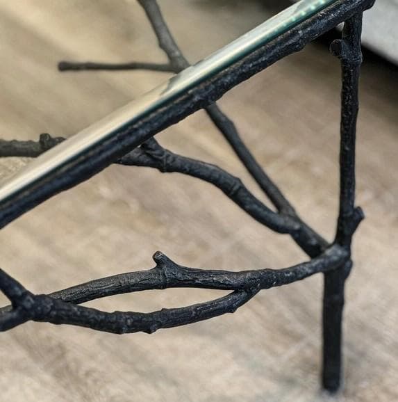 センターテーブル アイアン 小枝 ブランチ ガラス アンティーク AC-R003