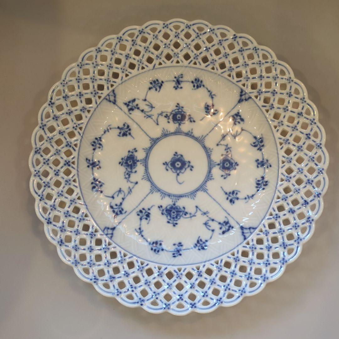ロイヤルコペンハーゲン　ブルーフルーテッド フルレース オープンワーク約25cm
