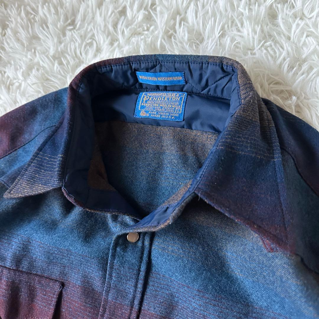 極美品 ペンドルトン 70s オンブレネルシャツ USA製 L ほぼデッド