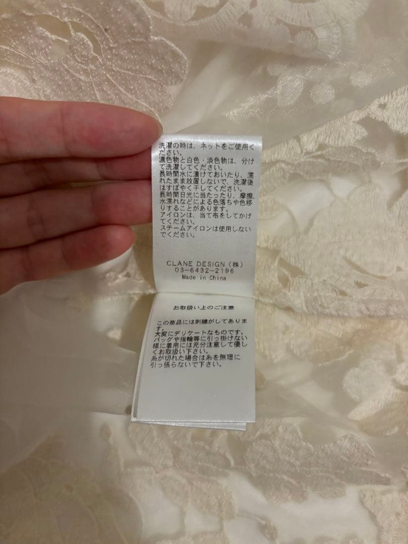 トップス clane sheer frower lace shirt