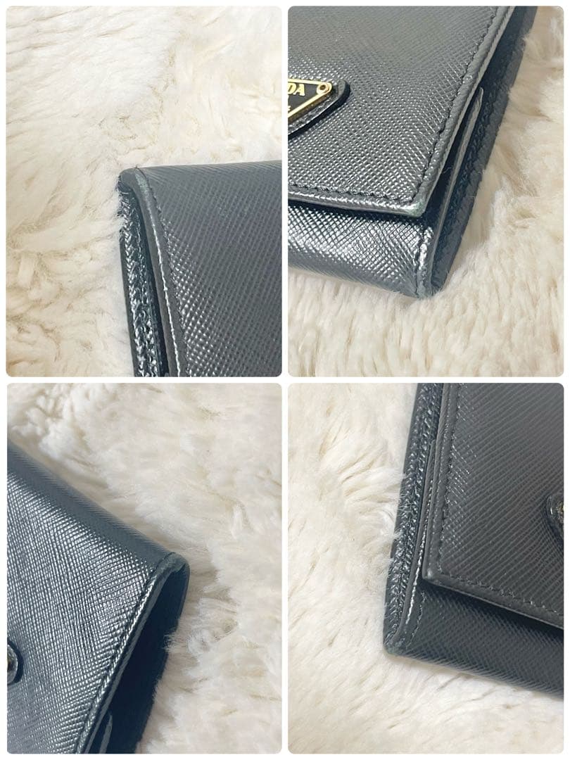 【極美品】PRADA プラダ　小銭入れ　ケース　黒　ゴールド　正規品