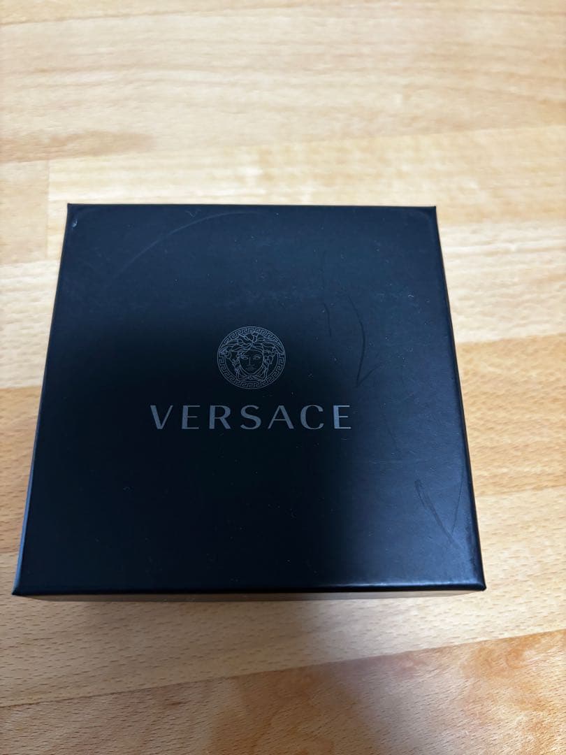 VERSACE 編み込みブレスレット 黒金