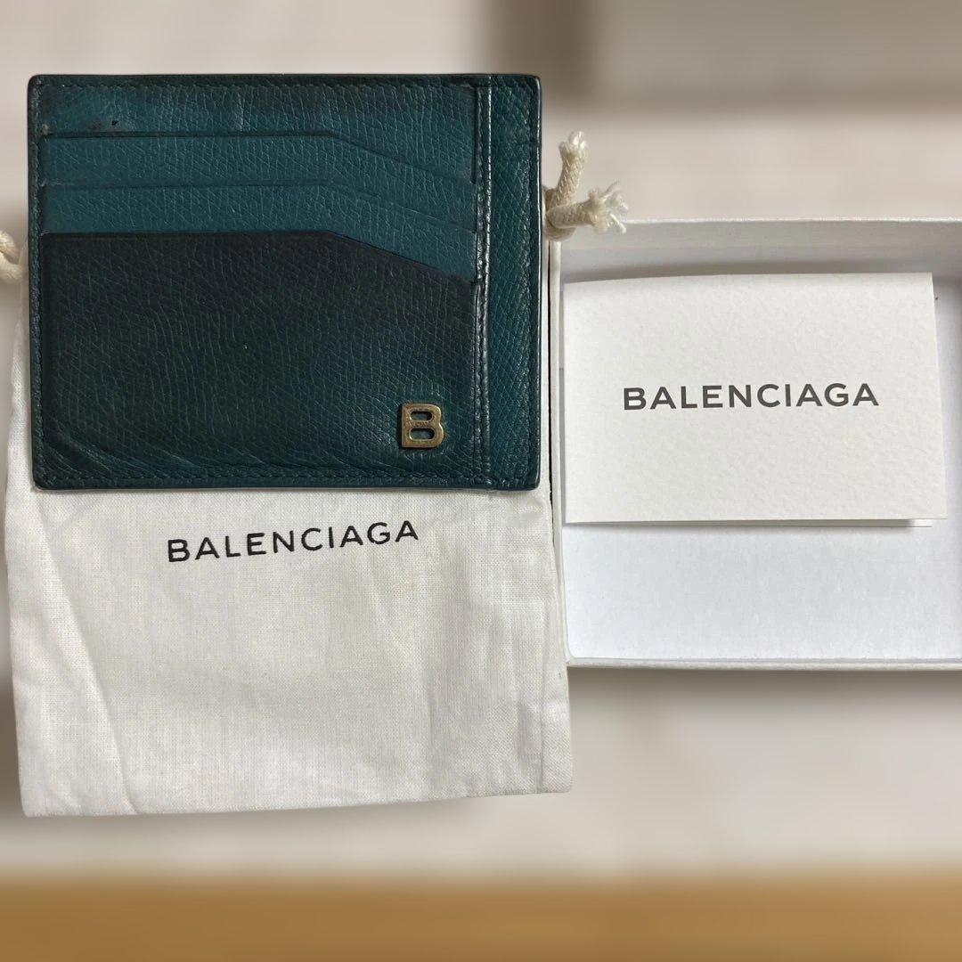 BALENCIAGA ターコイズ Wallet+ coin case