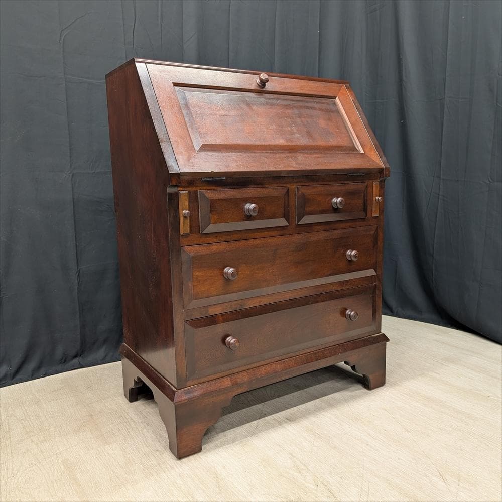 松本民芸家具　ミズメザクラ　無垢　ライティングデスク　ライティングビューロー　机