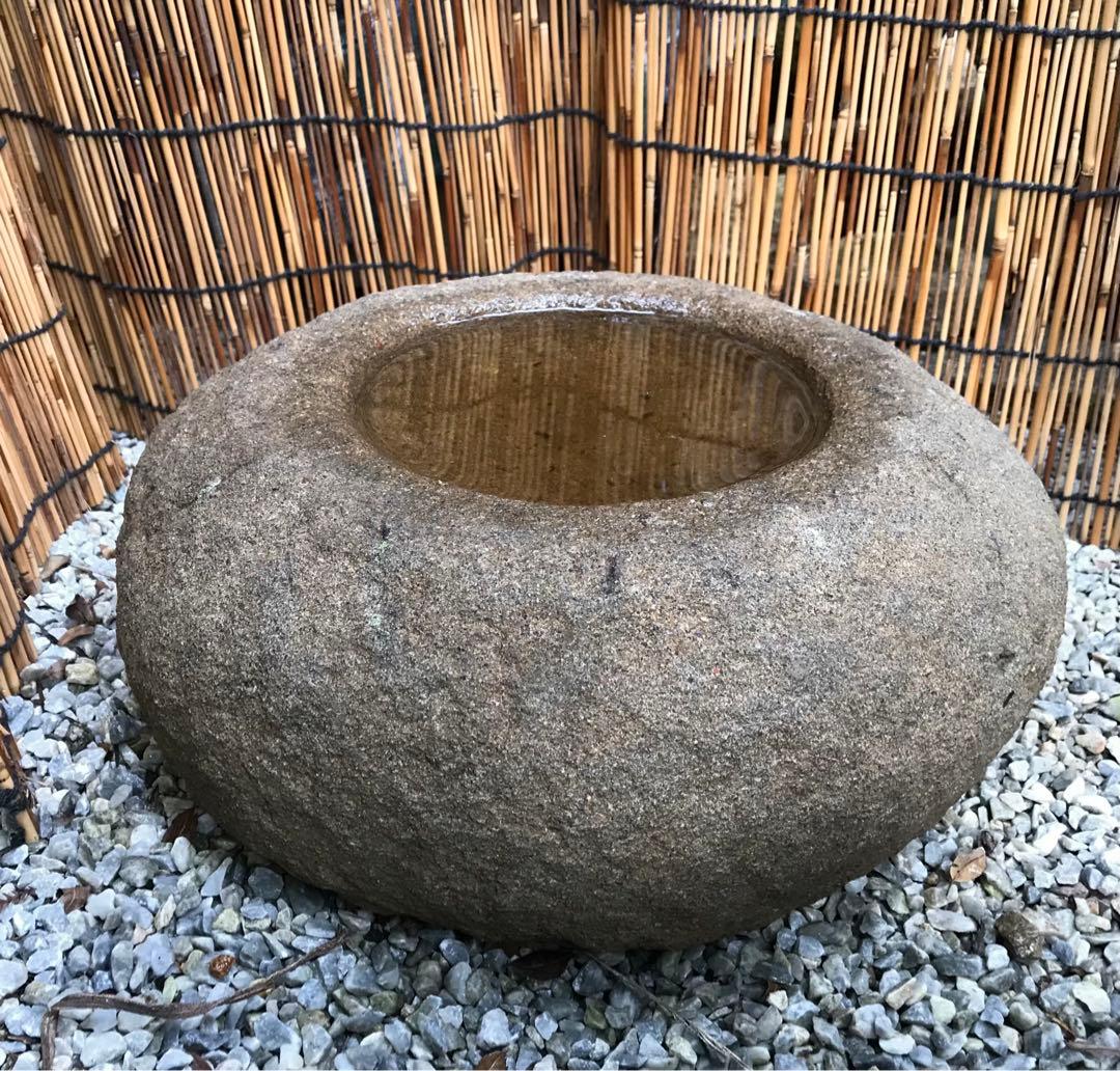 更に値下げ中【天然自然石・蹲・水鉢・手水鉢】庭石オブジェ箱庭苔玉苔石バードバス