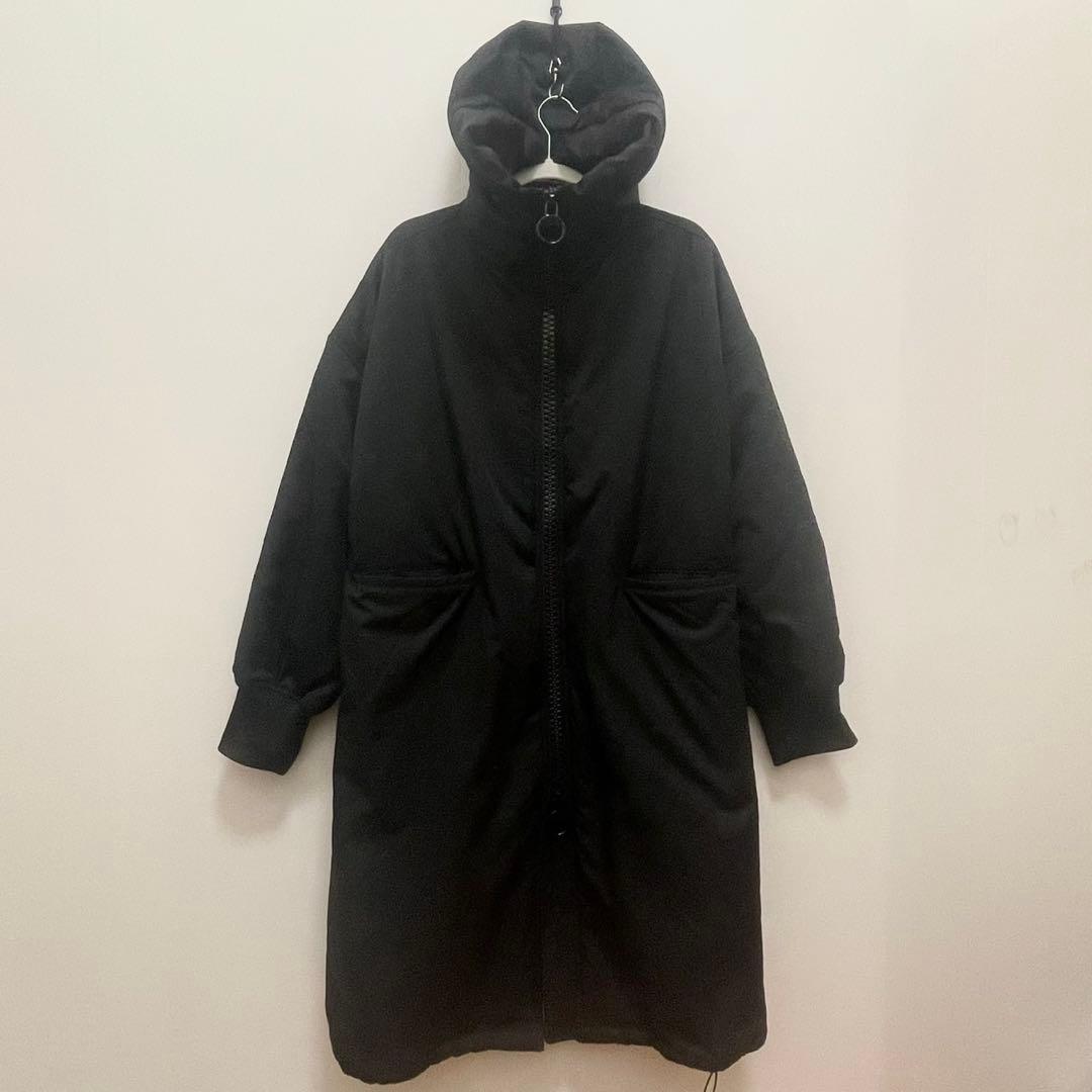 美品 antiqua アンティカ ブラック 中綿 ロングコート 冬