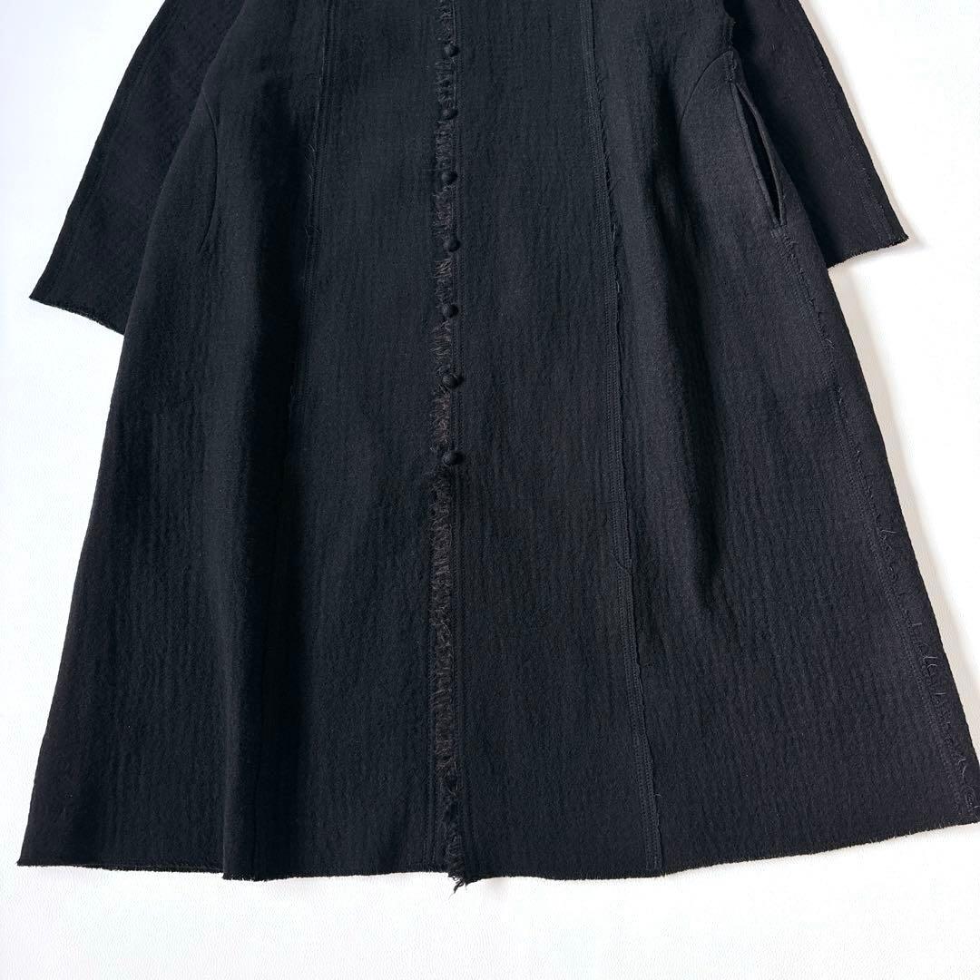 美品♡ババグーリ ウールカシミヤ ロングコート フリンジ 近年 M くるみボタン