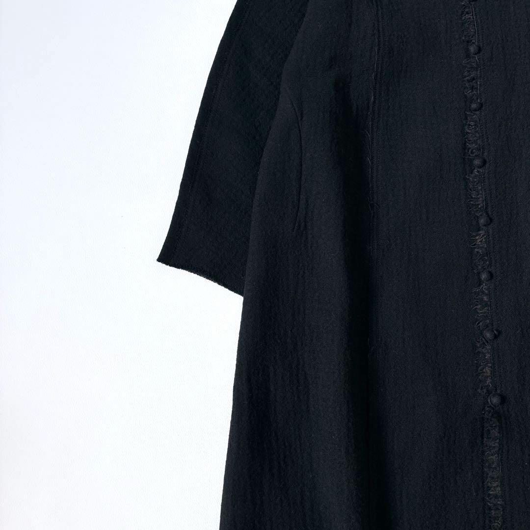 美品♡ババグーリ ウールカシミヤ ロングコート フリンジ 近年 M くるみボタン