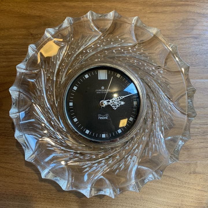 昭和レトロ 当時物 ユンハンス JUNGHANS ガラス 掛時計 resonic