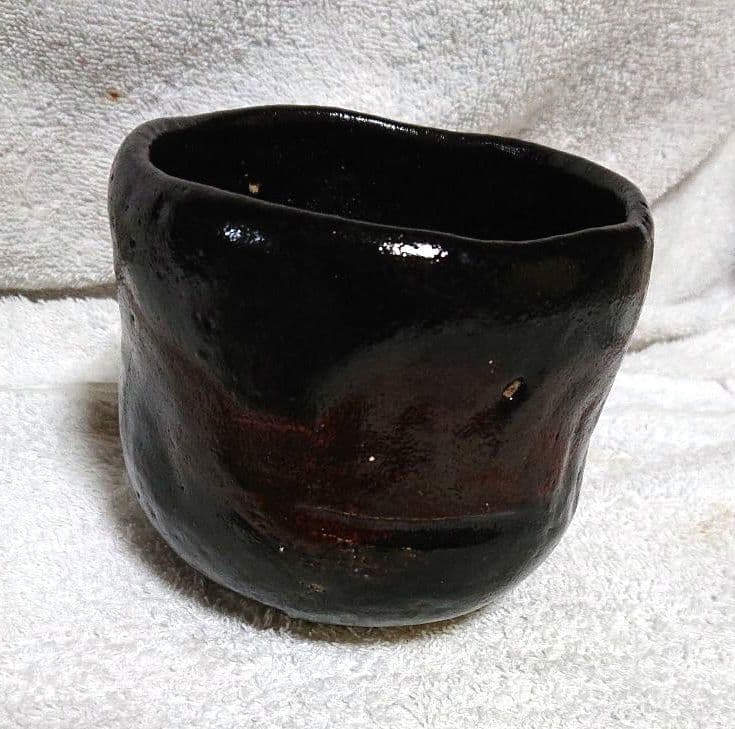 茶道具道年造黒楽茶碗 木箱付きA422