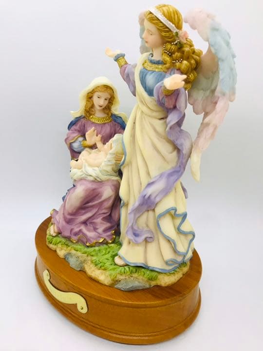 【希少美品】✞サンフランシスコミュージックボックス　幼子を抱くマリア様と守護天使