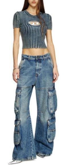 DIESEL 未使用美品 グレン期 メタルプレートリブトップス