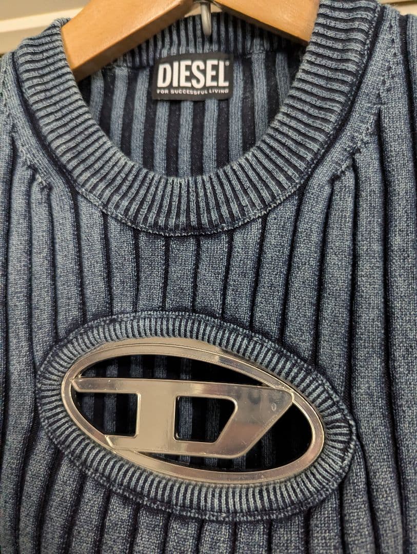 DIESEL 未使用美品 グレン期 メタルプレートリブトップス