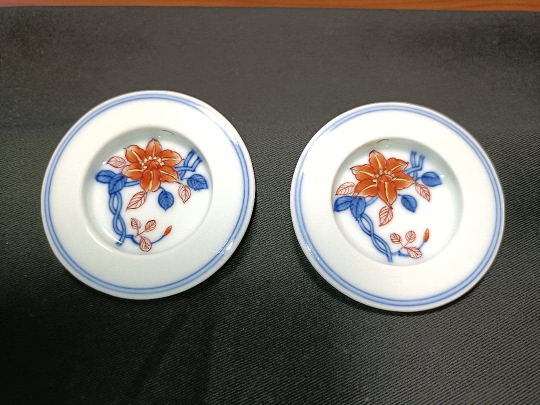 ふすま取手　２個　有田焼　鉄線の花