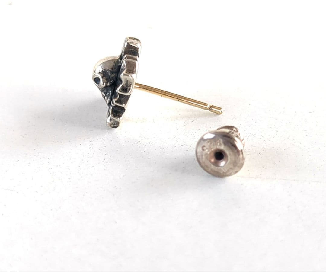 スタンリーゲス*スカルデザイン シルバー ピアス(片耳用)　K18
