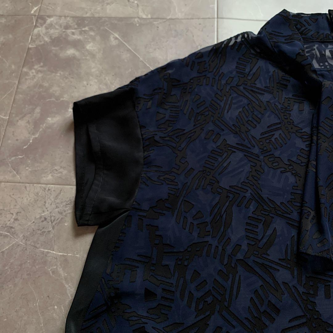 YOHJI YAMAMOTO +NOIR ボウタイロングブラウス　シースルー
