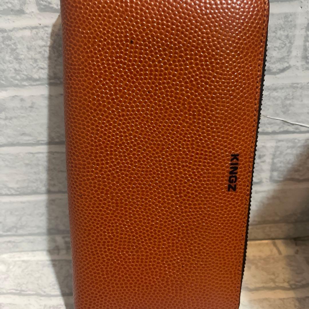 美品☆KINGZ 長財布 オレンジ　バスケットボール素材