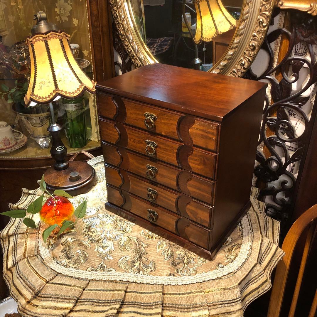 アンティーク小物入れ　書類ケース　ジュエリーボックス　コンパクトサイズ