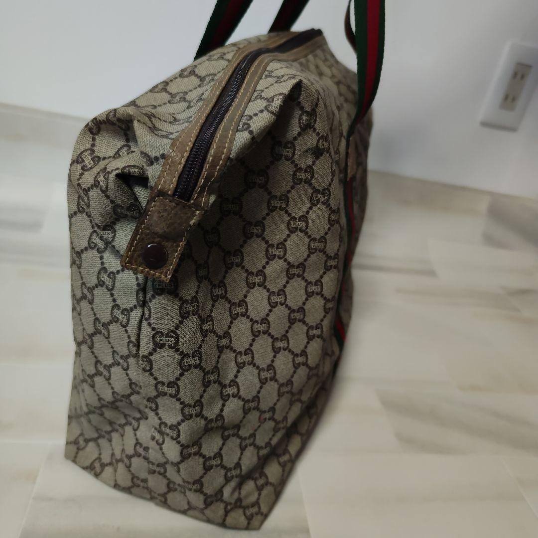 【美品】GUCCI オールドグッチ ボストンバッグ シェリーライン GG w11