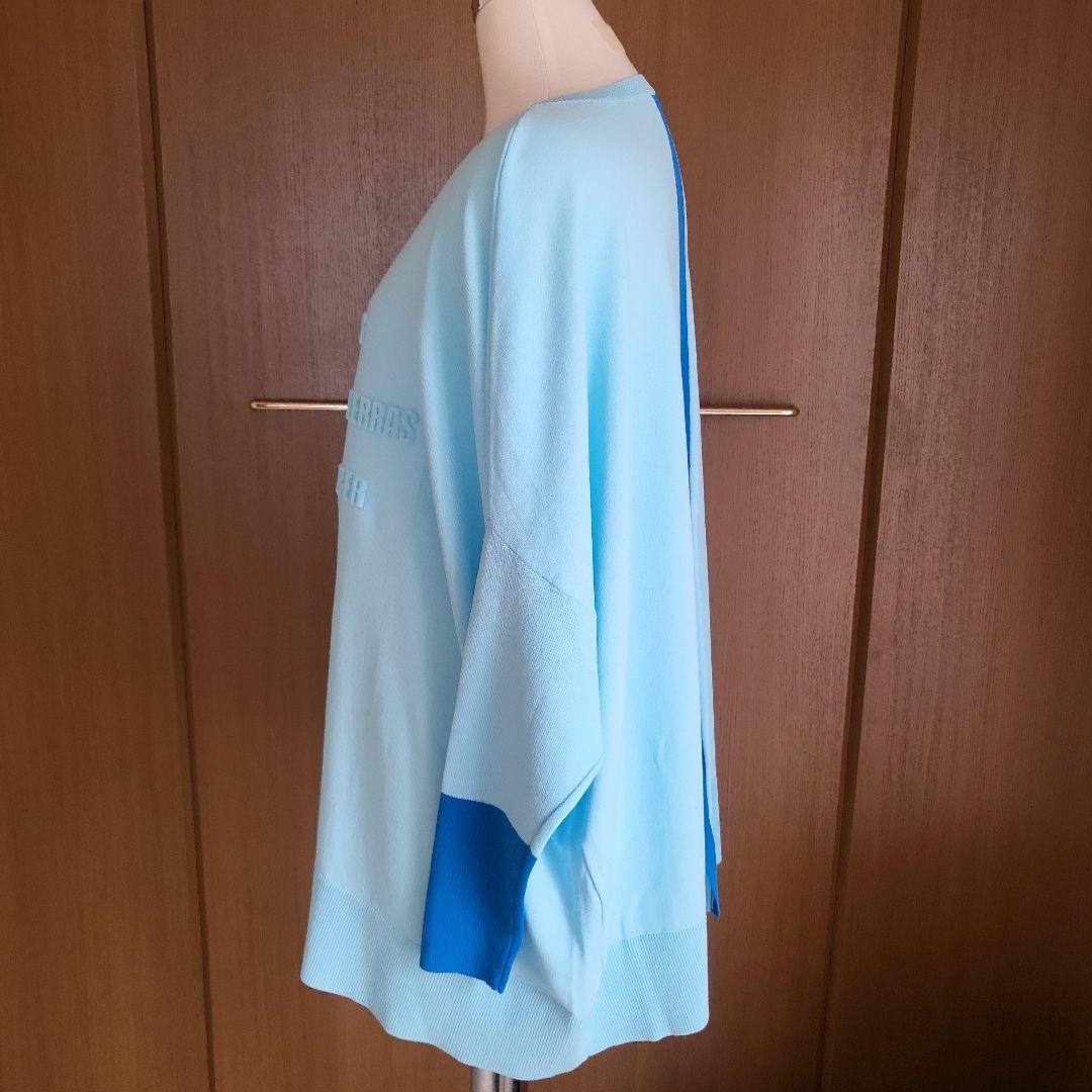 BLUE FRONCE ロゴ入り ニットセーター 長袖　オーバサイズ