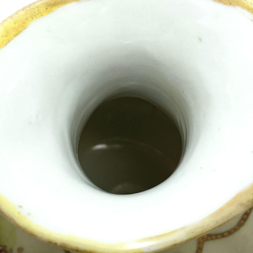 Y3036-1 オールドニッポン ハンドペイント 花絵 花瓶　　L