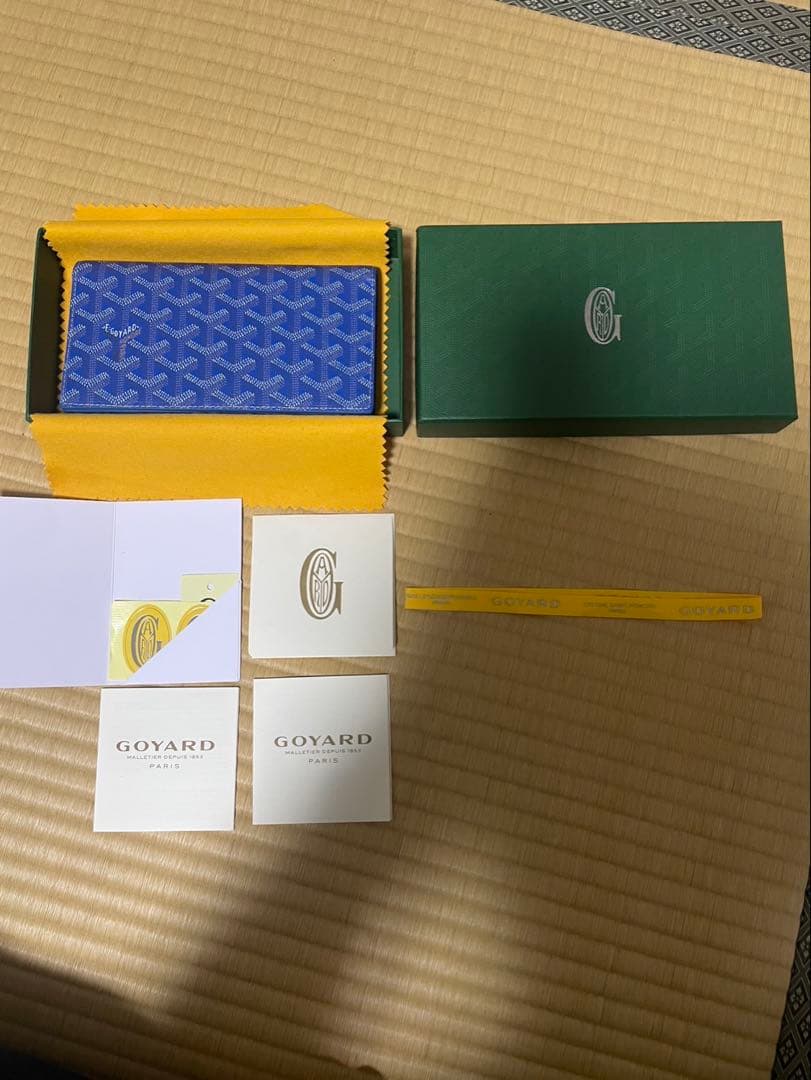 ゴヤール GOYARD 長財布 二つ折り ヘリンボーン ブルー