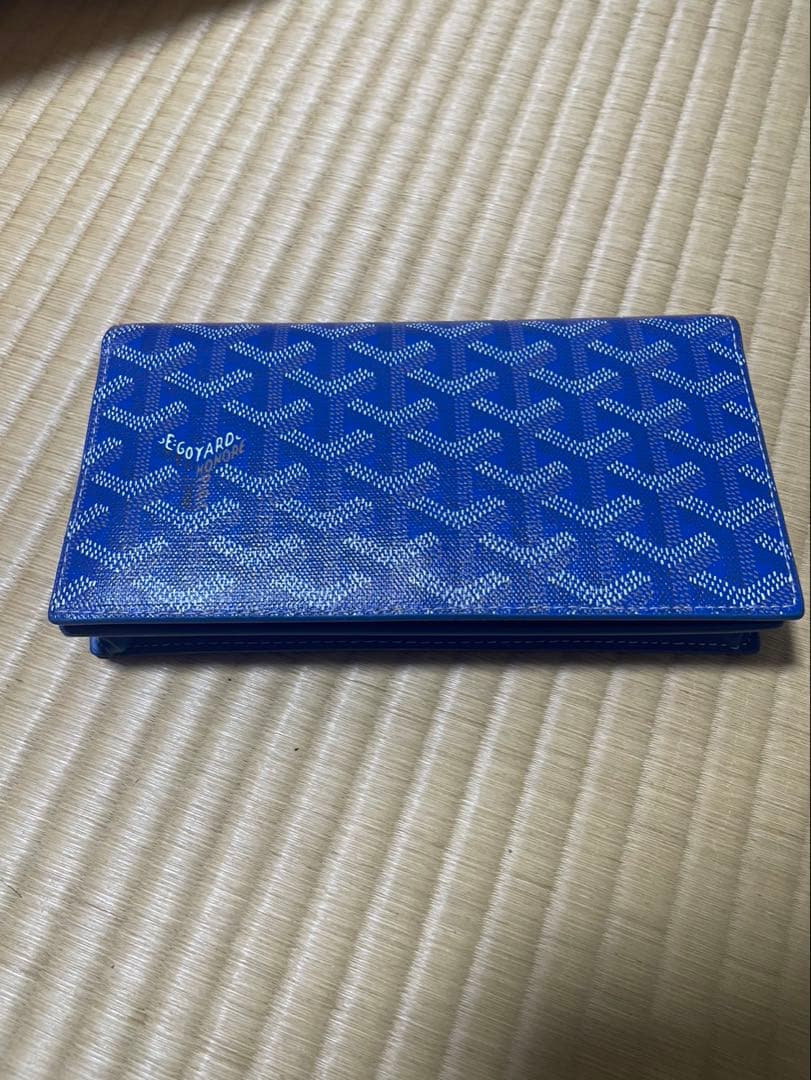 ゴヤール GOYARD 長財布 二つ折り ヘリンボーン ブルー