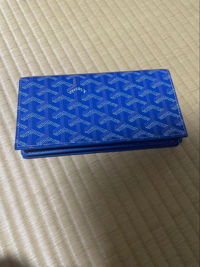 ゴヤール GOYARD 長財布 二つ折り ヘリンボーン ブルー