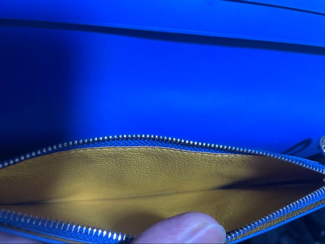 ゴヤール GOYARD 長財布 二つ折り ヘリンボーン ブルー