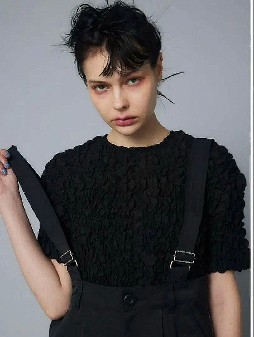 美品✨HeRIN.CYE ✨ハイウエストワイドサロペット　2024ss ブラック