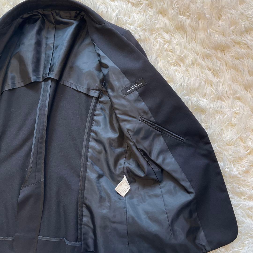 美品　グリーンレーベルリラクシング　黒　ビジネススーツ パンツスーツ上下40